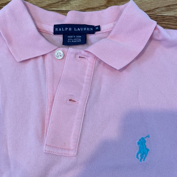 Pink Ralph Lauren blue label junior polo size medium - Picture 2 of 5